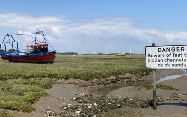 Danger sign mudflats Sunderland Point Jo H