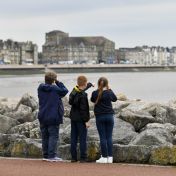 Bird spotting on Morecambe jetty Photo Credit Ernest Cook Trust